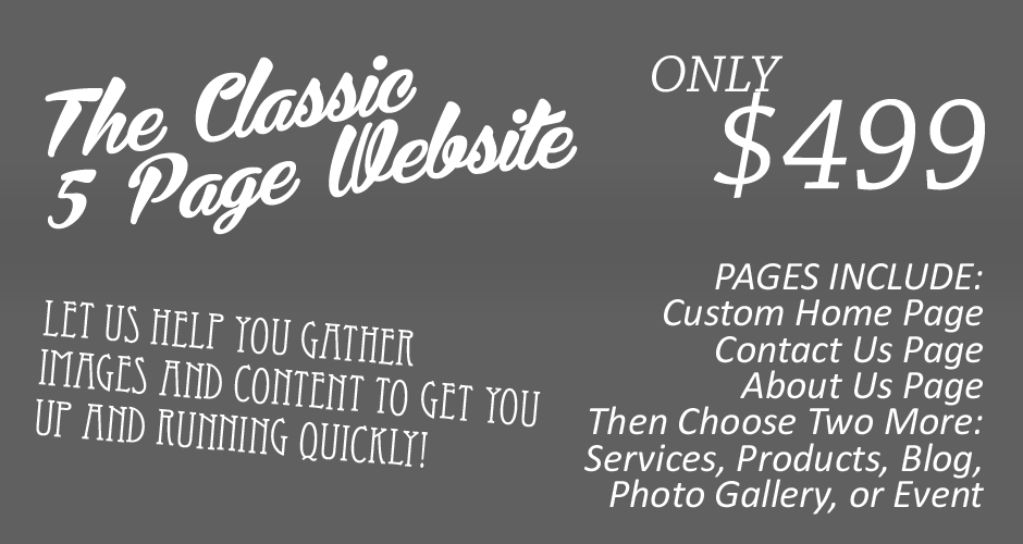 The Classic 5 Page Website- 499.00
